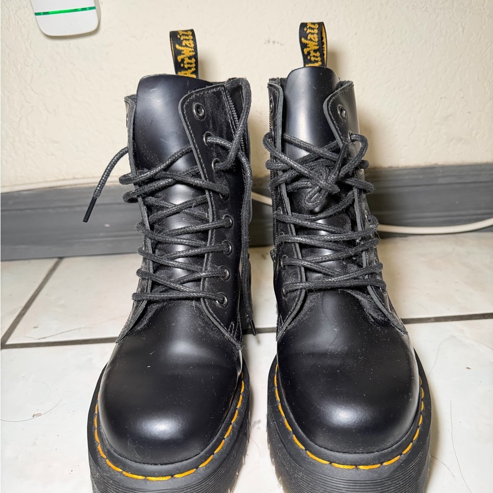 Dr. Martens Black Platform Jadon Smooth Leather Boots